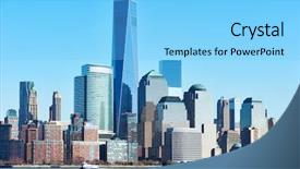  Presentation with world trade center - Beautiful slides featuring one world trade center backdrop and a light blue colored foreground