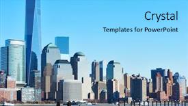  Presentation with world trade center - Cool new theme with one world trade center backdrop and a light blue colored foreground