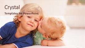  Presentation with preschooler outside - PPT layouts with one year - brother and sister playing outside background and a  colored foreground