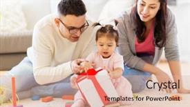  Presentation with father birthday - PPT theme enhanced with one year - family holidays and people concept background and a lemonade colored foreground