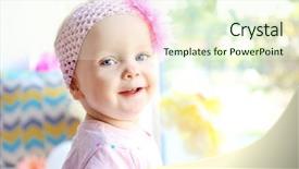  Presentation with baby girl - Slide deck featuring portrait of one year-old background and a cream colored foreground