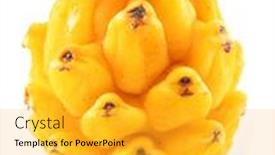  Presentation with dragon fruit - Presentation design enhanced with one-yellow-dragon-fruit-isolated background and a yellow colored foreground