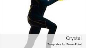  Presentation with smartwatch - Slide set having one-youg-caucasian-runner-jogger background and a white colored foreground