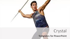  Presentation with athlete - Slide deck having one-young-caucasian-athlete-man background and a white colored foreground