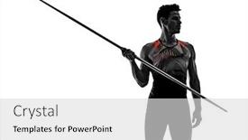  Presentation with athlete - Theme having one-young-caucasian-athlete-man background and a light gray colored foreground