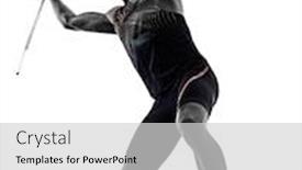  Presentation with athlete - Audience pleasing PPT theme consisting of one-young-caucasian-athlete-man backdrop and a light gray colored foreground