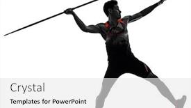  Presentation with athlete - Cool new PPT theme with one-young-caucasian-athlete-man backdrop and a white colored foreground