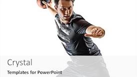  Presentation with handball - Colorful presentation design enhanced with one-young-caucasian-court-handball backdrop and a white colored foreground