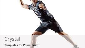  Presentation with handball - Presentation design featuring one-young-caucasian-court-handball background and a white colored foreground