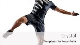  Presentation with handball - PPT theme enhanced with one-young-caucasian-court-handball background and a white colored foreground