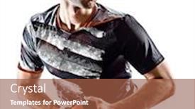  Presentation with handball - Amazing slide set having one-young-caucasian-court-handball backdrop and a tawny brown colored foreground