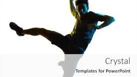  Presentation with handball - Beautiful slide deck featuring one-young-caucasian-handball-player backdrop and a white colored foreground