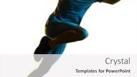  Presentation with handball - Theme enhanced with one-young-caucasian-handball-player background and a white colored foreground