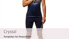  Presentation with white gold - Amazing presentation theme having one-young-caucasian-man-athetle backdrop and a light gray colored foreground