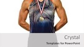  Presentation with athletics - Beautiful slide deck featuring one-young-caucasian-man-athetle backdrop and a light gray colored foreground