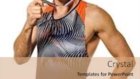  Presentation with athletics - PPT layouts having one-young-caucasian-man-athetle background and a coral colored foreground