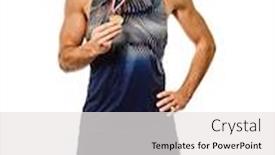  Presentation with athletics - Audience pleasing presentation design consisting of one-young-caucasian-man-athetle backdrop and a white colored foreground