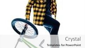  Presentation with bmx - Slide deck enhanced with one-young-caucasian-man-bmx background and a white colored foreground