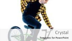  Presentation with bmx - Amazing PPT theme having one-young-caucasian-man-bmx backdrop and a white colored foreground