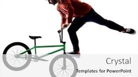  Presentation with bmx - Slides featuring one-young-caucasian-man-bmx background and a white colored foreground