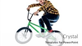  Presentation with bmx - PPT layouts consisting of one-young-caucasian-man-bmx background and a white colored foreground