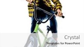  Presentation with bmx - Slides having one-young-caucasian-man-bmx background and a white colored foreground