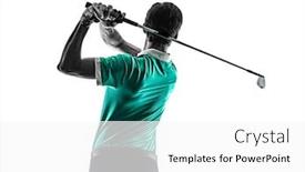  Presentation with golf - Amazing presentation theme having one-young-caucasian-man-golf backdrop and a white colored foreground