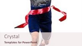  Presentation with athletics - Presentation design consisting of one-young-caucasian-man-practicing background and a sky blue colored foreground