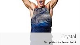  Presentation with athletics - Colorful presentation design enhanced with one-young-caucasian-man-practicing backdrop and a white colored foreground