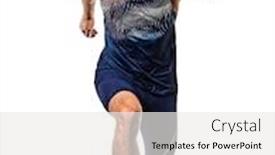  Presentation with athletics - PPT theme featuring one-young-caucasian-man-practicing background and a white colored foreground