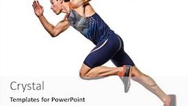  Presentation with athletics - PPT theme with one-young-caucasian-man-practicing background and a white colored foreground