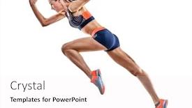  Presentation with athletics - Audience pleasing slides consisting of one-young-caucasian-woman-runner backdrop and a white colored foreground