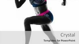  Presentation with athletics - Beautiful slide deck featuring one-young-caucasian-woman-runner backdrop and a light gray colored foreground