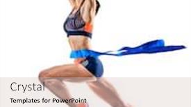  Presentation with athletics - Cool new slides with one-young-caucasian-woman-runner backdrop and a lemonade colored foreground