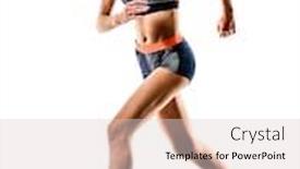  Presentation with athletics - Beautiful presentation design featuring one-young-caucasian-woman-runner backdrop and a lemonade colored foreground