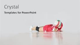  Presentation with volleyball - Presentation enhanced with one young girl playing volleyball game sport indoor background and a light gray colored foreground