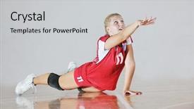  Presentation with volleyball - Colorful slides enhanced with one young girl playing volleyball backdrop and a light gray colored foreground