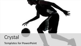  Presentation with basketball - Cool new presentation with one young man basketball player backdrop and a light gray colored foreground