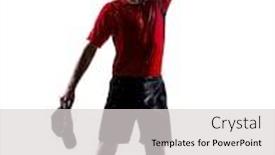  Presentation with runners - Audience pleasing presentation design consisting of one young man runners athletes drinking energy drinks in silhouettes isolated on white background backdrop and a light gray colored foreground