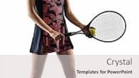  Presentation with tennis - Colorful presentation enhanced with one-young-tennis-player-asian backdrop and a light gray colored foreground