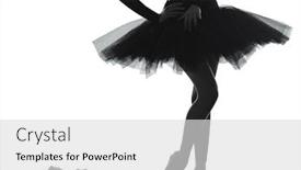  Presentation with ballerina - Amazing slides having one young woman ballerina ballet dancer dancing with tutu in silhouette studio on white background backdrop and a light gray colored foreground