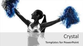  Presentation with cheerleading - Amazing presentation theme having one young woman cheerleader cheerleading backdrop and a light gray colored foreground