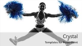  Presentation with cheerleading - Slides with one young woman cheerleader cheerleading background and a light gray colored foreground