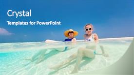  Presentation with underwater industry - Theme with onepiece - split underwater photo of mother background and a  colored foreground