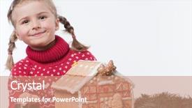  Presentation with girl christmas - Presentation theme with oneself made christmas cookies house background and a  colored foreground