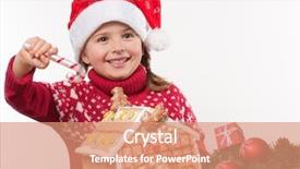  Presentation with gingerbread house - Presentation having oneself made christmas cookies house background and a  colored foreground