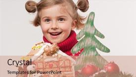  Presentation with girl christmas - Cool new slide set with oneself made christmas cookies house backdrop and a  colored foreground