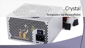  Presentation with power supply - Audience pleasing slide set consisting of onesource - computer power supply unit isolated backdrop and a  colored foreground