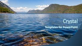  Presentation with crystal - Beautiful theme featuring onesource - crystal clear water of lake backdrop and a ocean colored foreground