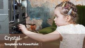  Presentation with girl power - Beautiful slides featuring onesource - little cute girl configures power backdrop and a tawny brown colored foreground